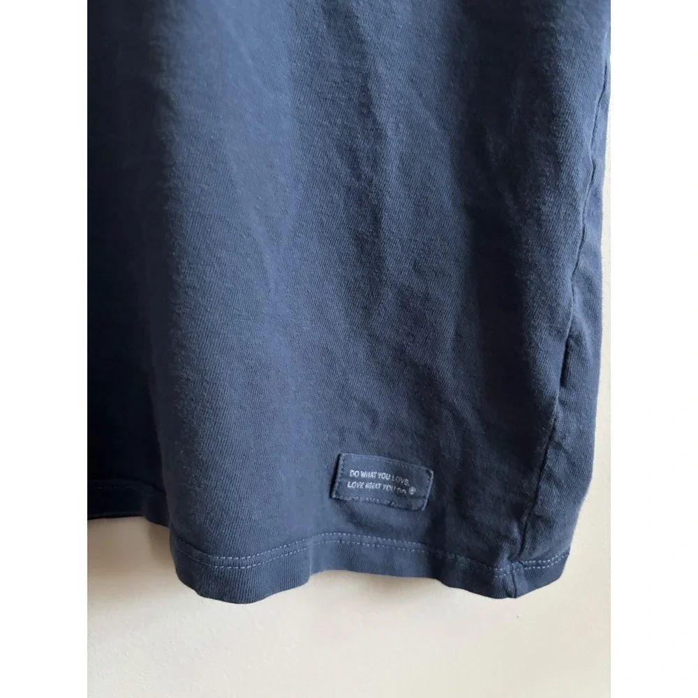 Life is Good Crusher Tee Womens Medium Blue Firefly Mason Jar Graphic Shirt